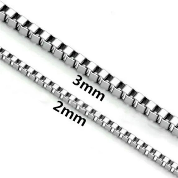 18" - 30" Stainless Steel Necklace Figaro Snake Hexagon Curb Cuban Link Chain