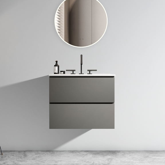 18.30" Wide, Space Grey | Integrated Design, DTC Drawers | Bathroom Fitting