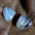 thumbnail image 1 of 18.30Cts Natural Blue Flashy Rainbow Moonstone Heart Cabochon Gemstone Pair, 1 of 2