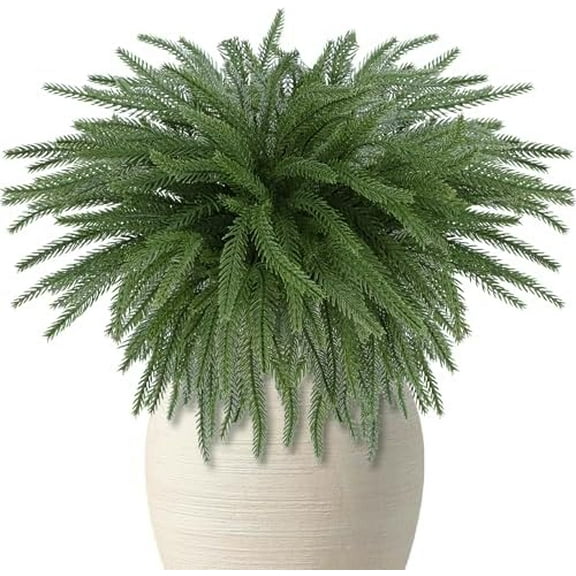18" Norfolk Pine Branches for Vase Filler- 8 Pack Chritmas Greenery Stems, Real Touch Artificial Plants for Table Centerpieces Christmas Home Decor