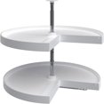 18" Pie Cut Dual Tier Lazy Susan Organizer for Corner Wall Kitchen