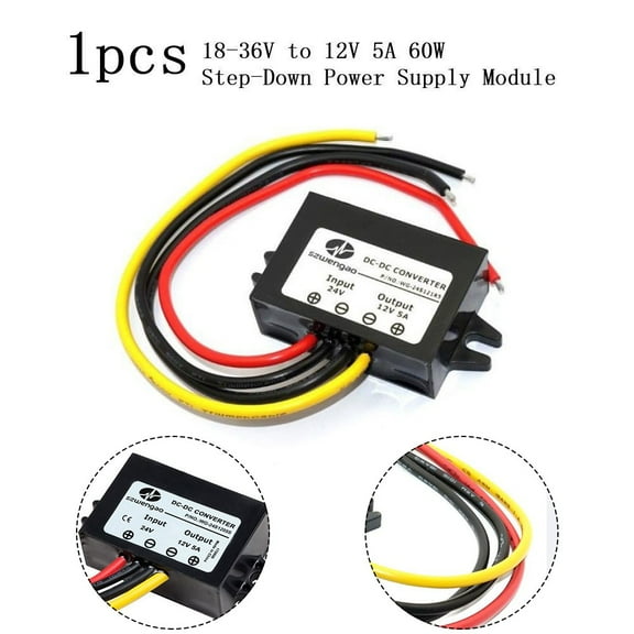 18-36V To 12V 5A 60W Step-down DC/DC Converter Inverters 60V-12V Voltage Switching Regulator Car Truck Boat Power Supply