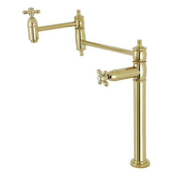 18.38 in. Restoration Deck Mount Pot Filler, Polished Brass