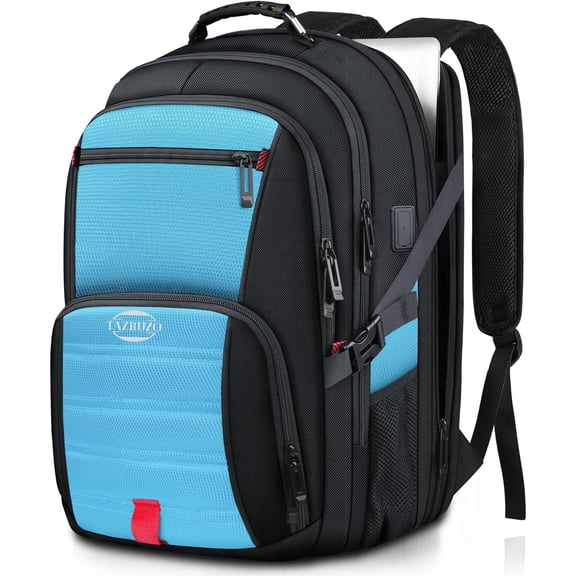 18.4 Inch Backpack, Carry Backpack, 55L Travel Laptop Backpack, Water Resistant Casual Hiking Daypack, Computer Bag with USB Port, College School Backpack for Men Women, Blue