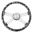 thumbnail image 1 of 18" 4 Spoke White Skull Steering Wheel with Matching Skull Horn Bezel, 1 of 2