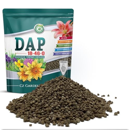 18-46-0 DAP Fertilizer - Made in USA - Nitrogen and Phosphorus Food for Indoor/Outdoor Plants & Flower Gardens - Promotes Vigorous Growth and Big Blooms!
