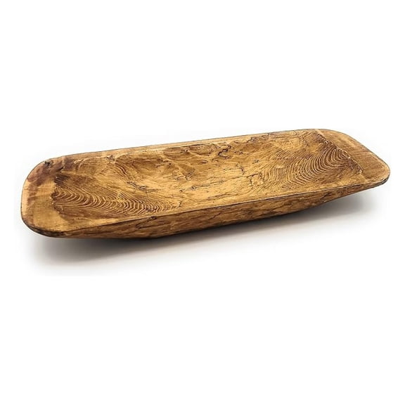 18.5"-20.5" Long Dough Bowl, Decorative Bowl, Table Center Piece, Decorative Wood Bowl The Barren Bowl