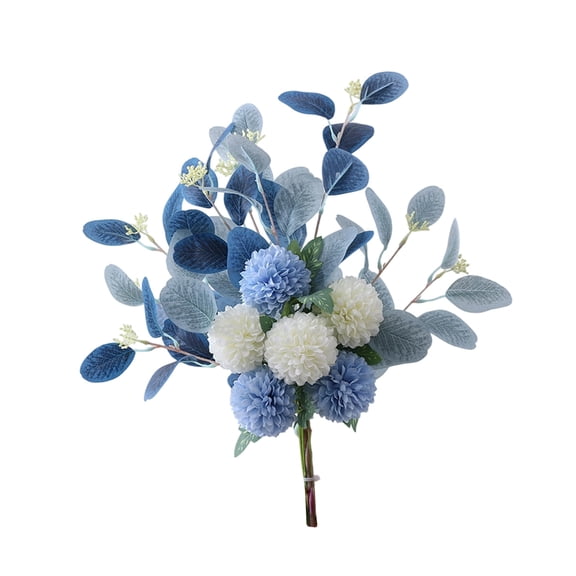 18.5" 6 Heads Artificial Hydrangea Bouquet with Eucalyptus for Home Table Wedding Decor
