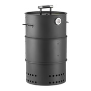 18.5" Barrel Charcoal BBQ Smoker Grill, Outdoor Barbecue with 2 Grates, Hanging Rod&Thermometer for Backyard, Patio, and Party Cooking