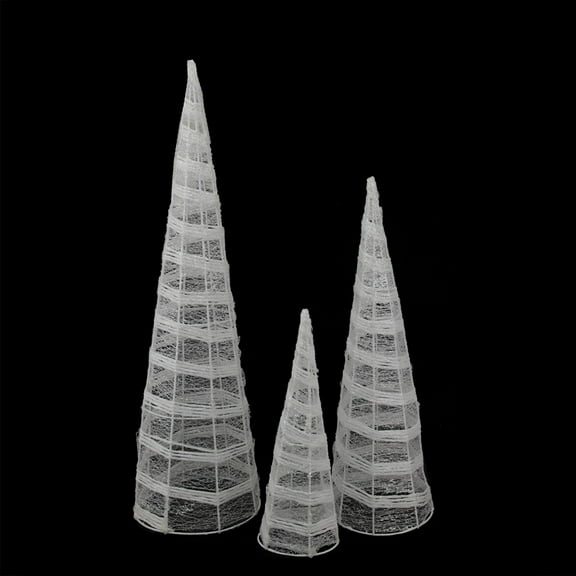 18.5" Battery Operated White And Silver Glittered Led Lighted Christmas Tree Table Top Decoration