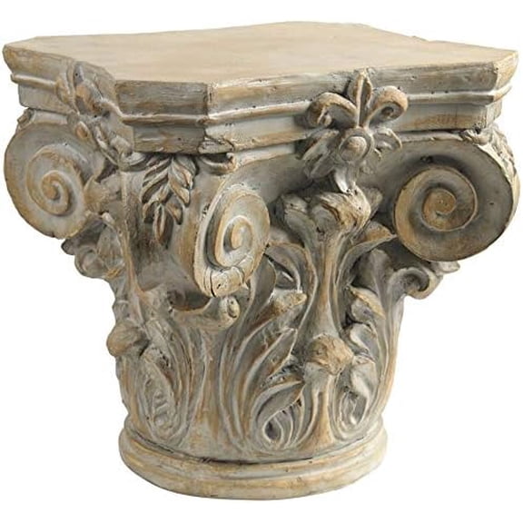 18.5 Brown and Beige Large Roman Column Cap Pedestal$$Home Decor, Kitchen, & Other