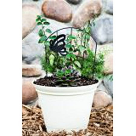 18.5" Butterfly Pot Trellis, Black