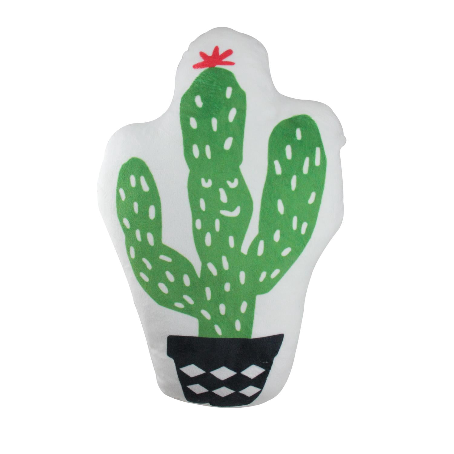 18.5" Decorative Cactus Shaped Plush Fleece Throw Pillow