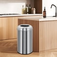 thumbnail image 1 of 18.5 Gallon / 70L Open Top Trash Can – Round Stainless Steel Garbage Bin with Removable Inner Bucket for Indoor & Outdoor Use, Home, Office & Restaurant, 1 of 12