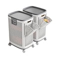 thumbnail image 1 of Joybos Wheeled Hamper, Plastic Laundry Hamper with Handle and Wheels for Easy Transport, White, 1 of 9