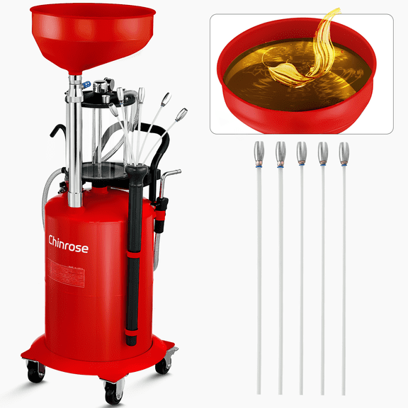 18.5 Gallon oil extractor pump,oil extractor with 0il tank and Measuring cup,Fluid Extractor Automotive with Oil suction wands,Vacuum degree <0.09Mpa,Oil discharge speed 3.5L/Min