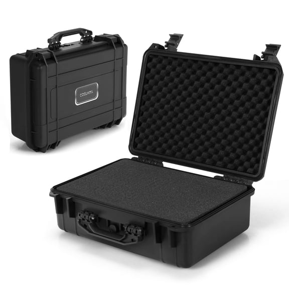 18.5 Inch Durable Hard Case with Customizable Foam, Rated Waterproof Dustproof Protective Dry Box for Electronics Camera Drones, Black