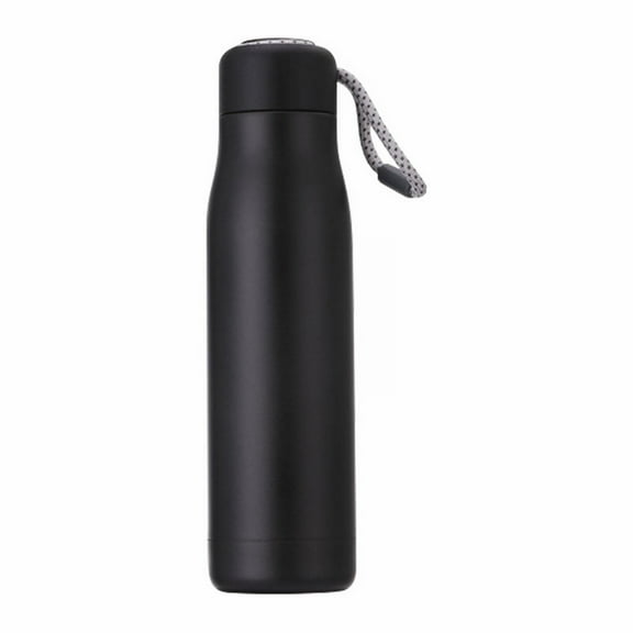 18.5 Oz Insulated Water Bottle Double Walled Vacuum Stainless Steel, Leak Proof Metal Sports Bottle, 550ml Black