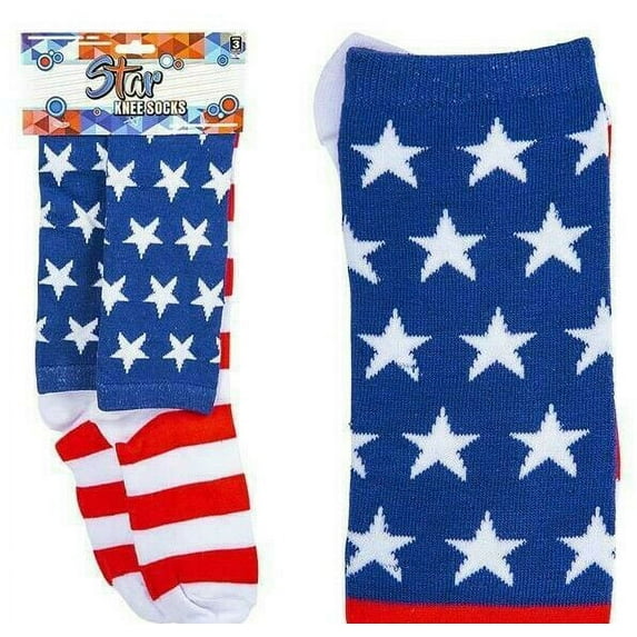 18.5" PATRIOTIC STARS KNEE HIGH SOCKS - 1 Pair