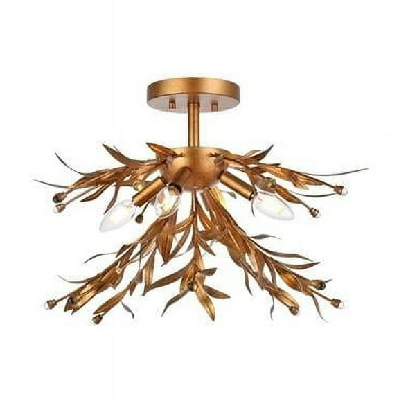 18.5 in. Priscilla Flush Mount in Gold Leaf
