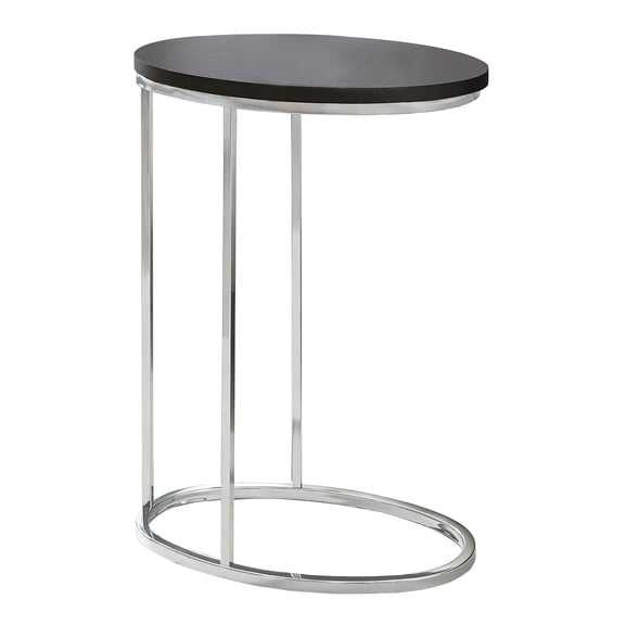 18.5" x 12" x 25" Cappuccino Particle Board Laminate Metal Accent Table