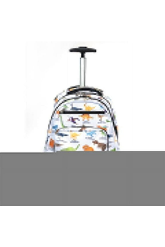 18.5 x 13 x 6 in. Rolling School Backpack with Wheels Deluxe Trolley & Multiple Pockets, Dinosaur