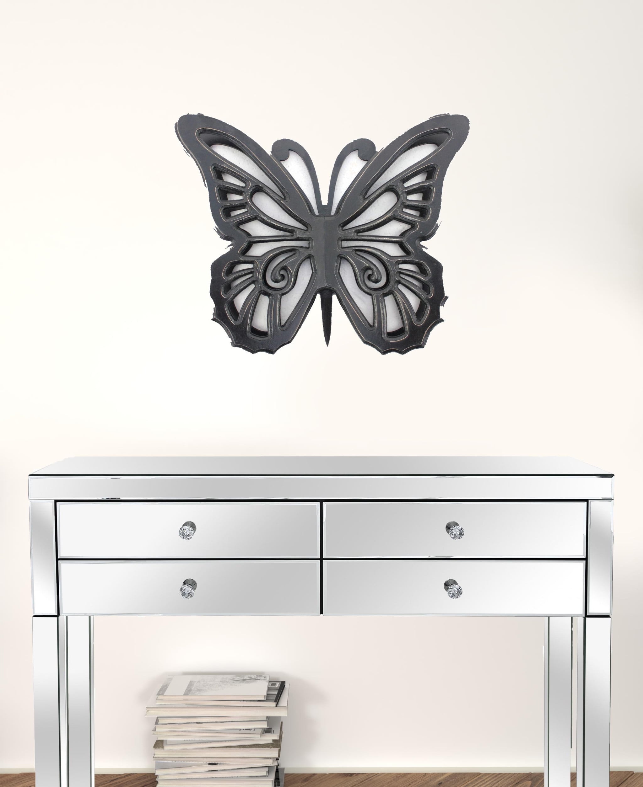 Black Rustic Butterfly Wooden Wall Decor