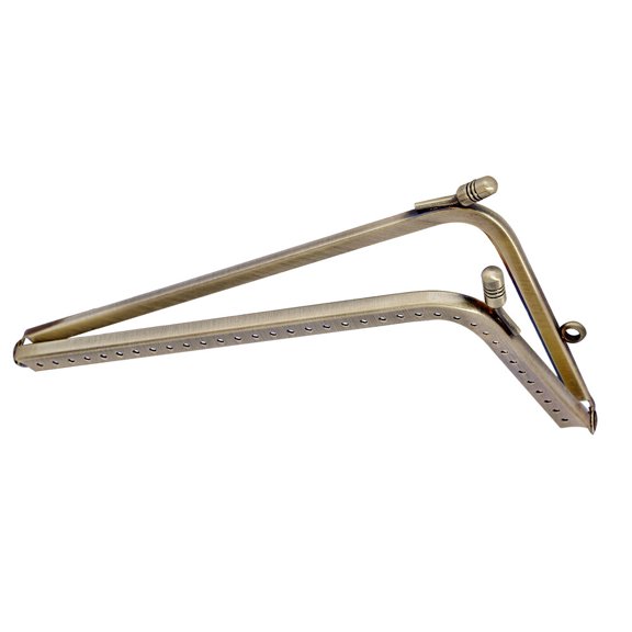 OUNONA Purse Making Supplies Iron Purse Frame in Golden Finish, Replacement Part for Handbag Craft Projects, 1 Set