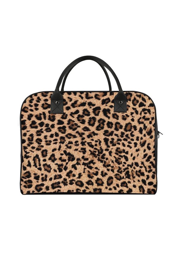 18.5x12.9in Travel Handbag Double Zipper Opening And Closing Adjustable Shoulder Strap Solid Anti Scratch Large Capacity Animal Leopard Pattern (2)