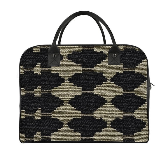 18.5x12.9in Travel Handbag Double Zipper Opening And Closing Adjustable Shoulder Strap Solid Anti Scratch Large Capacity DarkVoilet Houndstooth Checkered_1