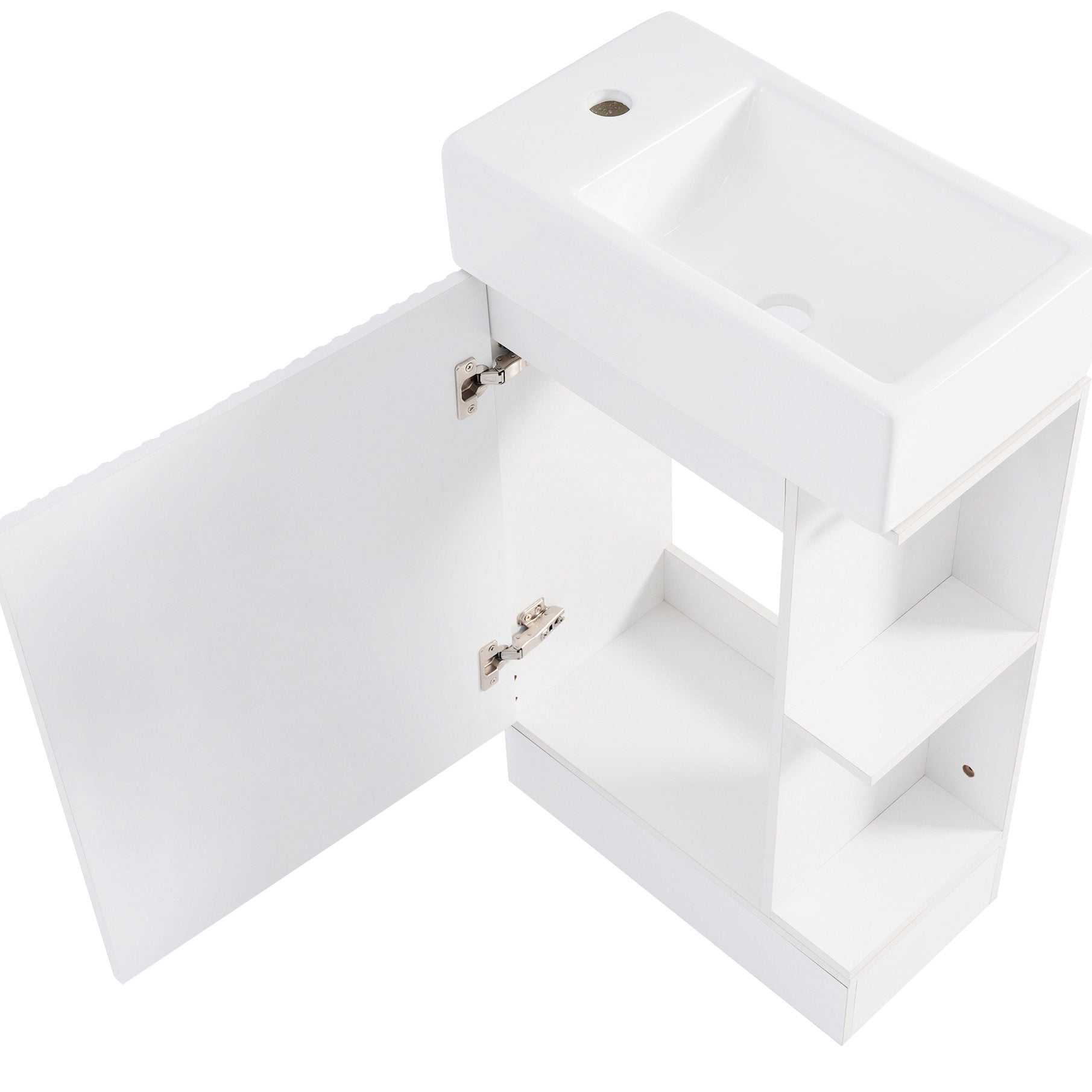 18.6" Bathroom Vanity with Sink and Shelf | Perfect for Small Bathroom ...
