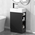 thumbnail image 1 of 18.6" Bathroom Vanity with Sink, Vanity Sinks Cabinet with Toilet Paper Holder and Shelf, Freestanding Bathroom Vanity Cabinet Sink Base Vanities for Bathroom Home Improvement, Black, 1 of 8