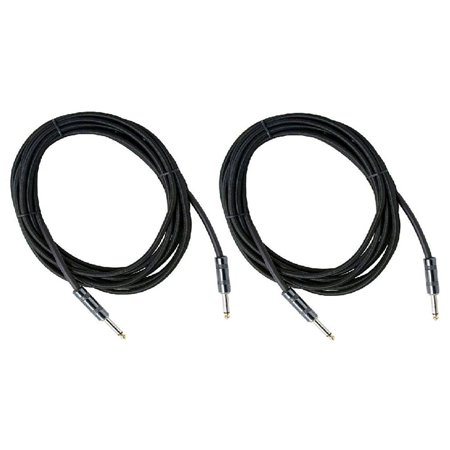 18.6' Black Woven Instrument Cables (2-Pack)