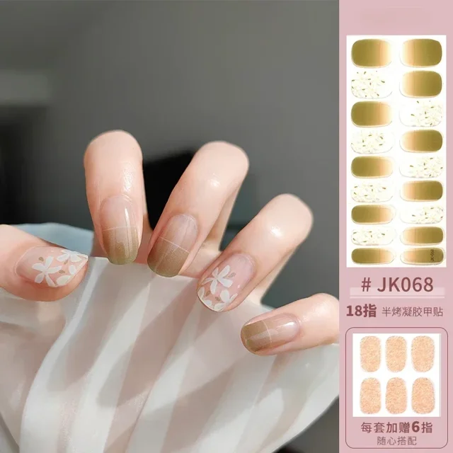 18+6 Patch Semicured Gel Nail Polish Adhesive Semibaked Nail Stickers