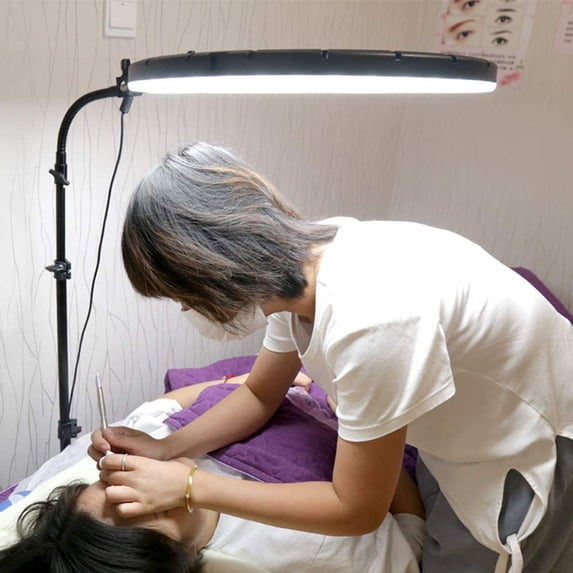 18" 60W Dimmable 3200-5600K LED Ring Light, Photography Lighting Makeup Selfie Beauty Lighting Eyebrow Tattoo Lamp Studio Video Shooting Circle Light Kit with Stand,Mirror,Carrying Bag