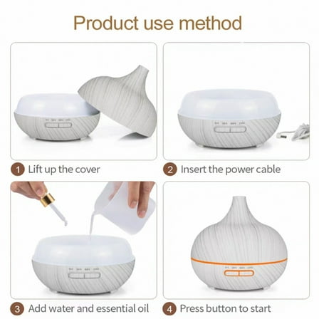 18.6oz Aromatherapy Essential Oil Diffuser with Lavender  Jasmine  Rose  Lemon  Ocean Scents for Relaxation  Stress Relief  Home Spa Wellness