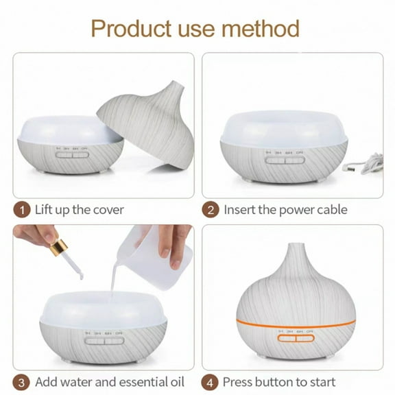 18.6oz Aromatherapy Essential Oil Diffuser with Lavender  Jasmine  Rose  Lemon  Ocean Scents for Relaxation  Stress Relief  Home Spa Wellness