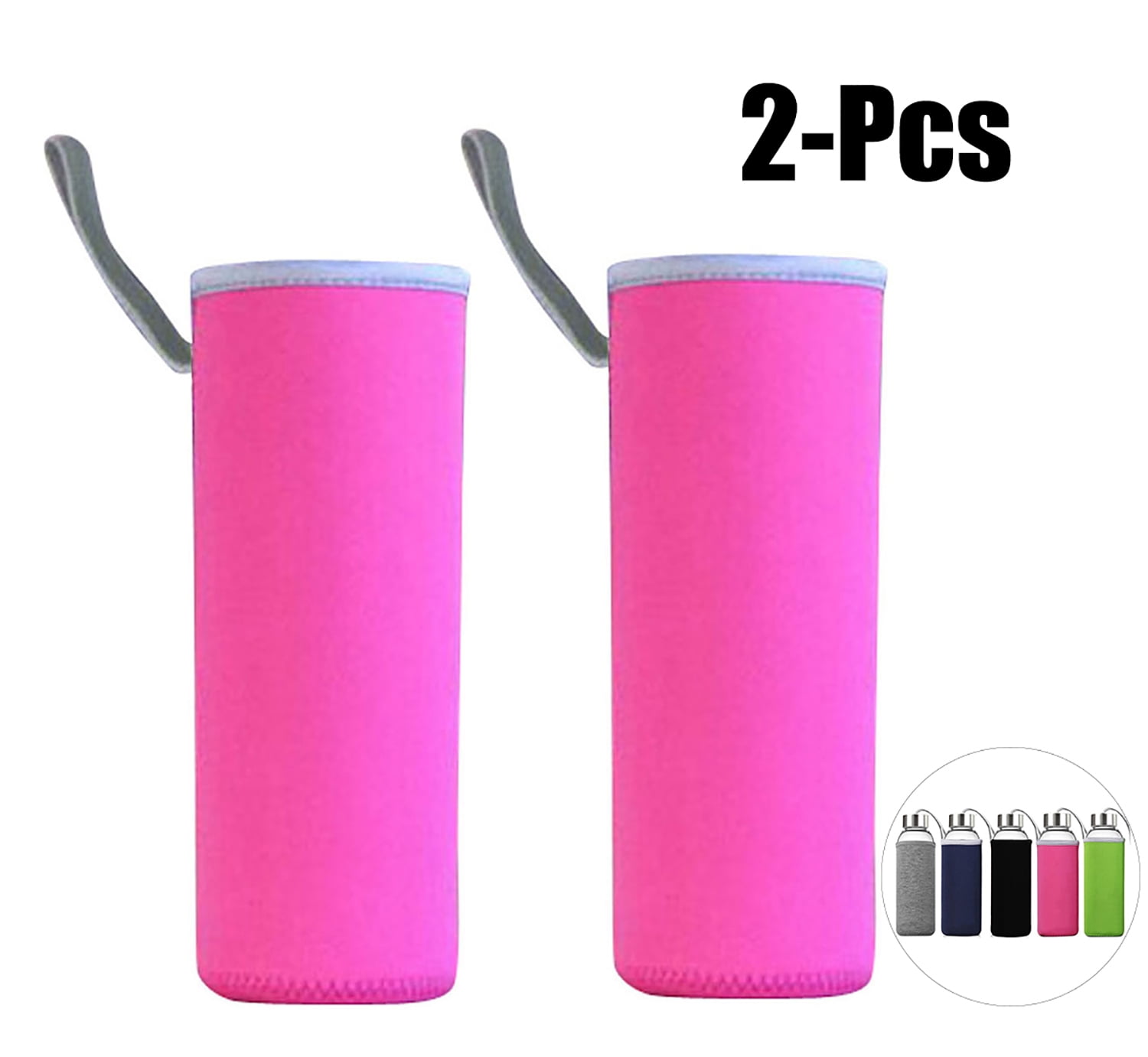 Neoprene Glass Water Bottle Sleeves - Vibrant Color 6-Pack of Protective  Holders 16-18 oz Capacity - Insulating Carriers Keep Your Drink Cool or Hot