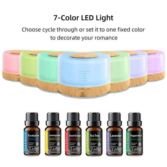 18.6oz USB Aroma Diffuser with Soundwave Remote Auto-Off Essential Oil Humidifier for Home & Office Ultrasonic Cool Mist