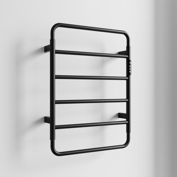 18.7" Heated Towel Rack for Bathroom,Wall Mounted with Intelligent Touch Screen Timer, 6-Bar Towel Warmer, 304 Stainless Steel Polished, Plug-in/Hard-Wired