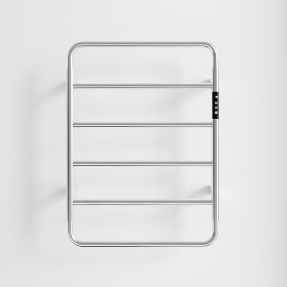 18.7" Heated Towel Rack for Bathroom,Wall Mounted with Intelligent Touch Screen Timer, 6-Bar Towel Warmer, 304 Stainless Steel Polished, Plug-in/Hard-Wired