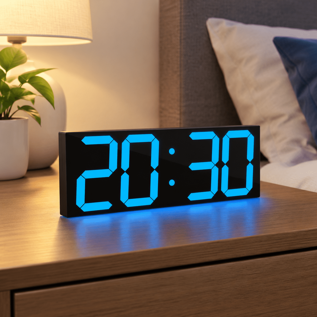 18.7 Inch Large Digital Wall Clock With Gps Auto-sync Time - Blue ...