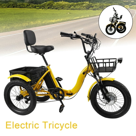 18" 7 Speed 48V 13AH 350W (peak 525W) Electric Tricycle with IPX7 Display