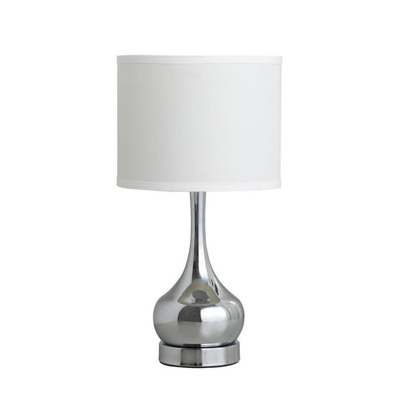18.75"In Corrine Polished Silver Mid Century Table Lamp