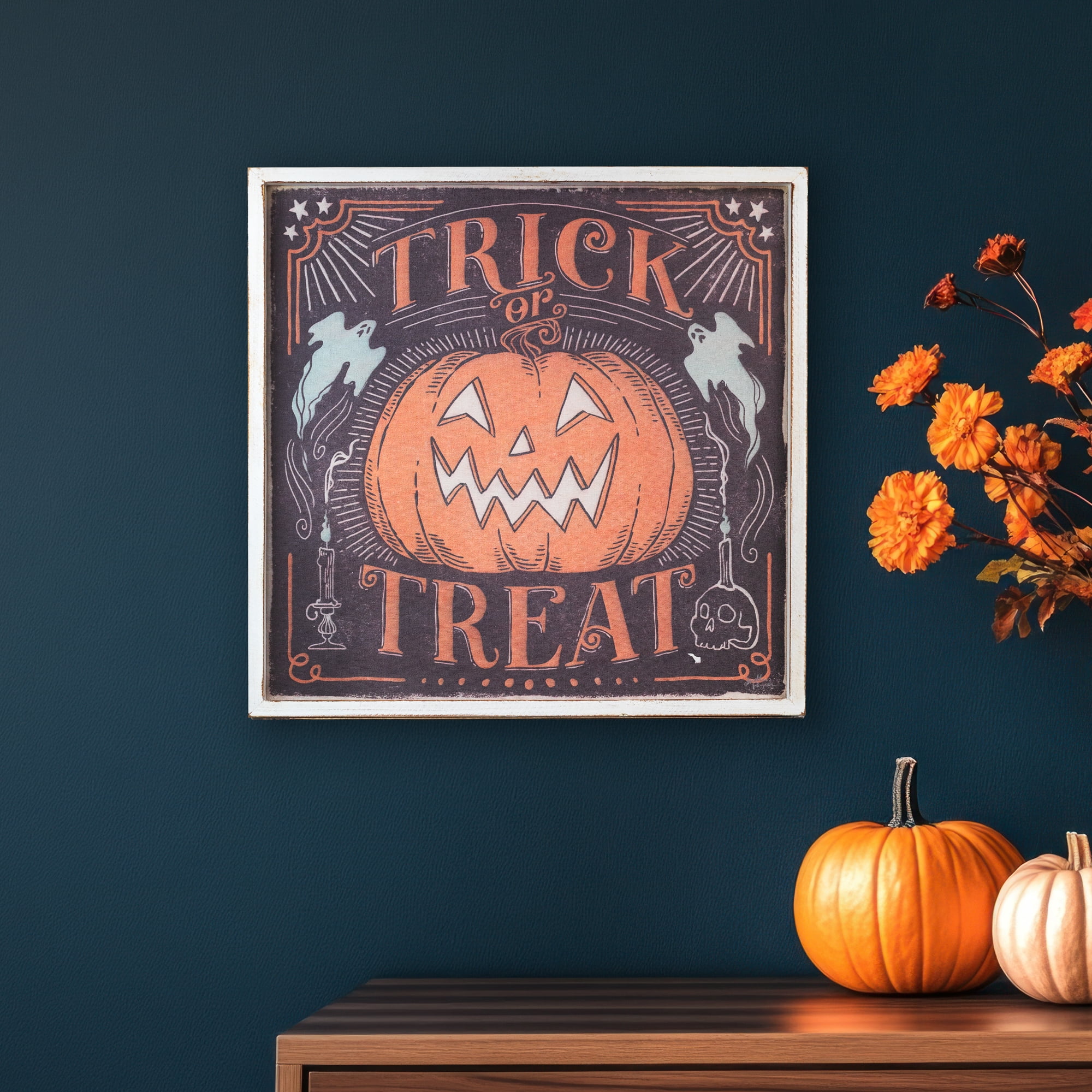 Northlight Trick or Treat Jack-O-Lantern Halloween Wall Sign - 18.75 ...