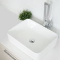 thumbnail image 1 of Stylish 18.75"W x 14.5"D White Porcelain Rectangular Vessel Sink P-223W, 1 of 10