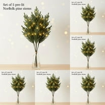 18.8 Inch Real Touch Norfolk Pine Branches, Artificial Christmas Greenery, DIY Crafts Wreath and Vase Decor for Indoor Outdoor Holiday Displays-No Lights, 6PCS