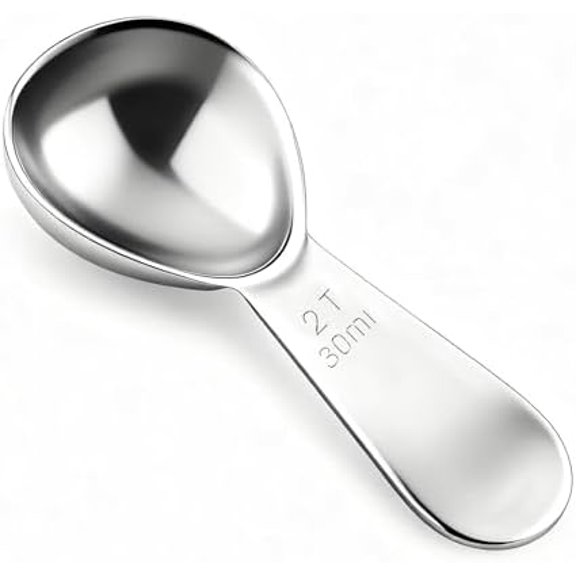 18/8 Stainless Steel Coffee Measuring Spoon 2 Tablespoon Coffee Scoop Short Handle Measuring Spoon for Ground Coffee Tea Sugar Flour Exact Measuring Spoons (30ml)$$Home Decor, Kitchen, & Other