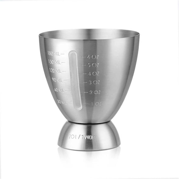 18/8 Stainless Steel Double Jigger for Bartending, Cocktail Measuring Jigger for Bartender with Graduated Marking 1 oz to 6 oz Heavy Duty Shot Measure Cup (Set of 2)
