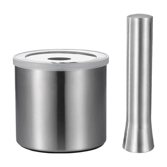 18/8 Stainless Steel Mortar and Pestle with Lid, Pill Crusher,Spice Grinder, Herb Bowl, Ergonomic Design, with Anti Slip Base and Comfy Grip